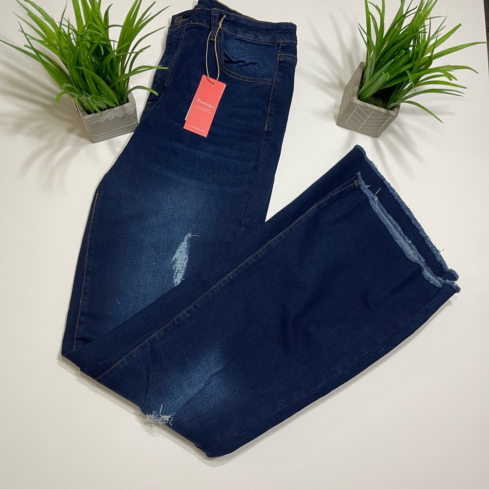Flamingo Dark Blue Bell Bottom Jean's